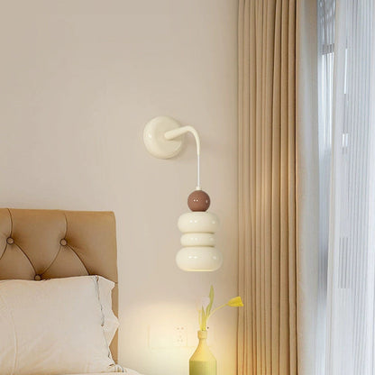 Resin Metal Cylinder Conic Ball 1-Light Wall Sconce Lamp