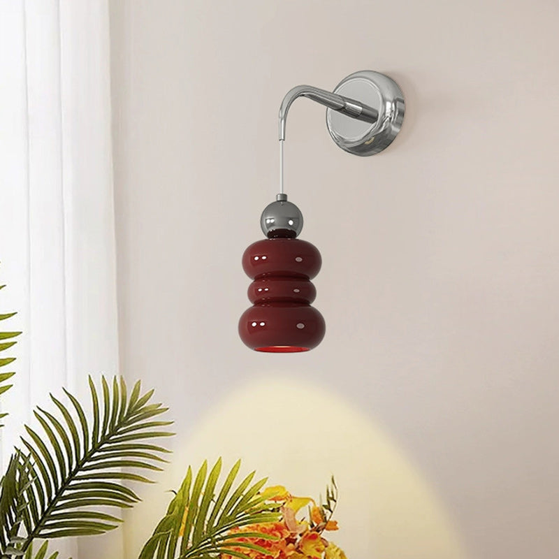 Resin Metal Cylinder Conic Ball 1-Light Wall Sconce Lamp