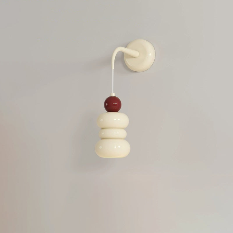 Resin Metal Cylinder Conic Ball 1-Light Wall Sconce Lamp