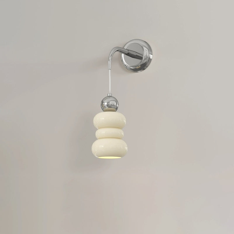 Resin Metal Cylinder Conic Ball 1-Light Wall Sconce Lamp