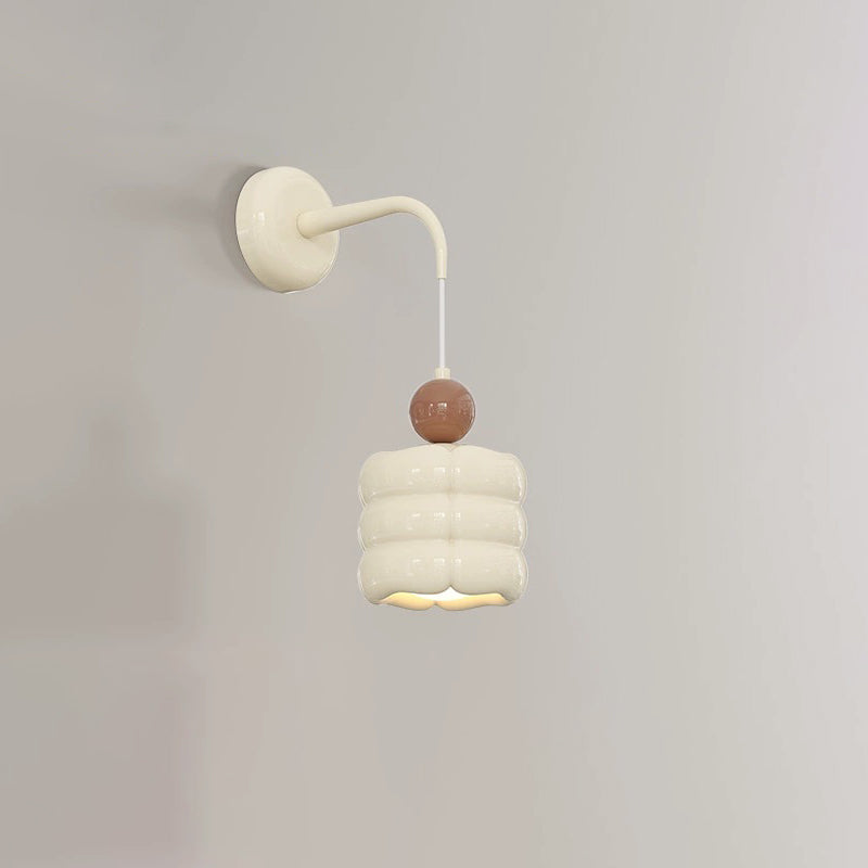 Resin Metal Cylinder Conic Ball 1-Light Wall Sconce Lamp