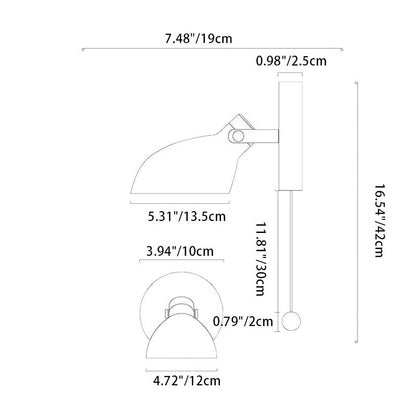 Rotatable Round Pull-wire Switch 1-Light Wall Sconce Lamp