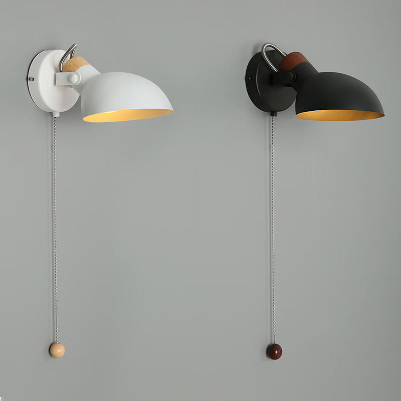 Rotatable Round Pull-wire Switch 1-Light Wall Sconce Lamp