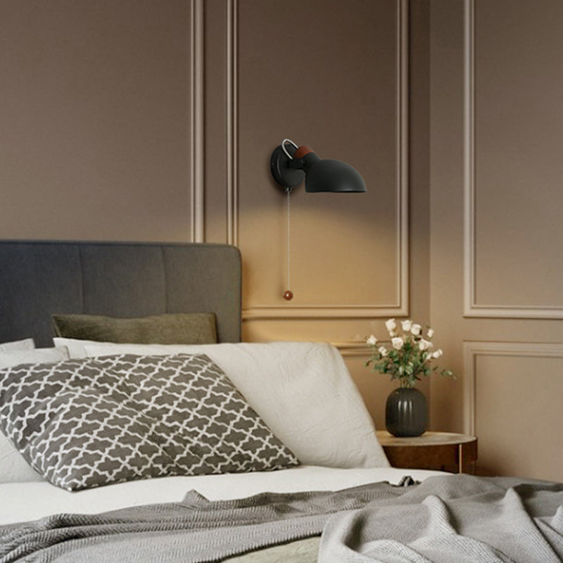 Rotatable Round Pull-wire Switch 1-Light Wall Sconce Lamp