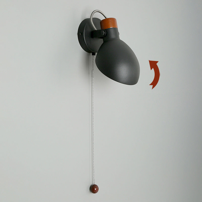 Rotatable Round Pull-wire Switch 1-Light Wall Sconce Lamp