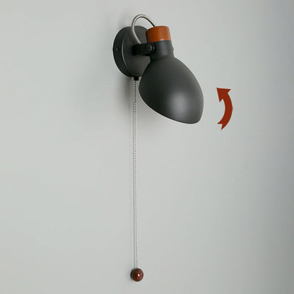 Rotatable Round Pull-wire Switch 1-Light Wall Sconce Lamp