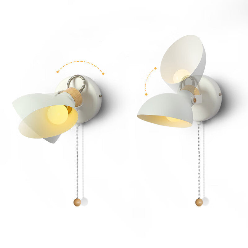 Rotatable Round Pull-wire Switch 1-Light Wall Sconce Lamp