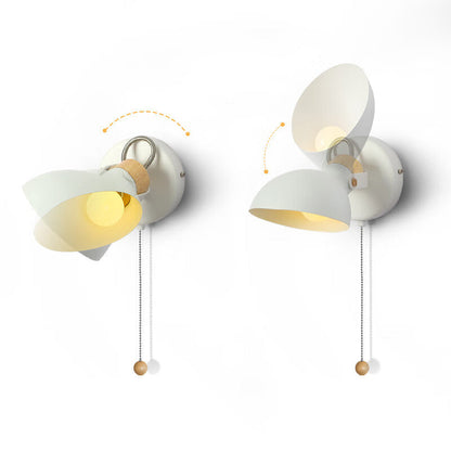 Rotatable Round Pull-wire Switch 1-Light Wall Sconce Lamp