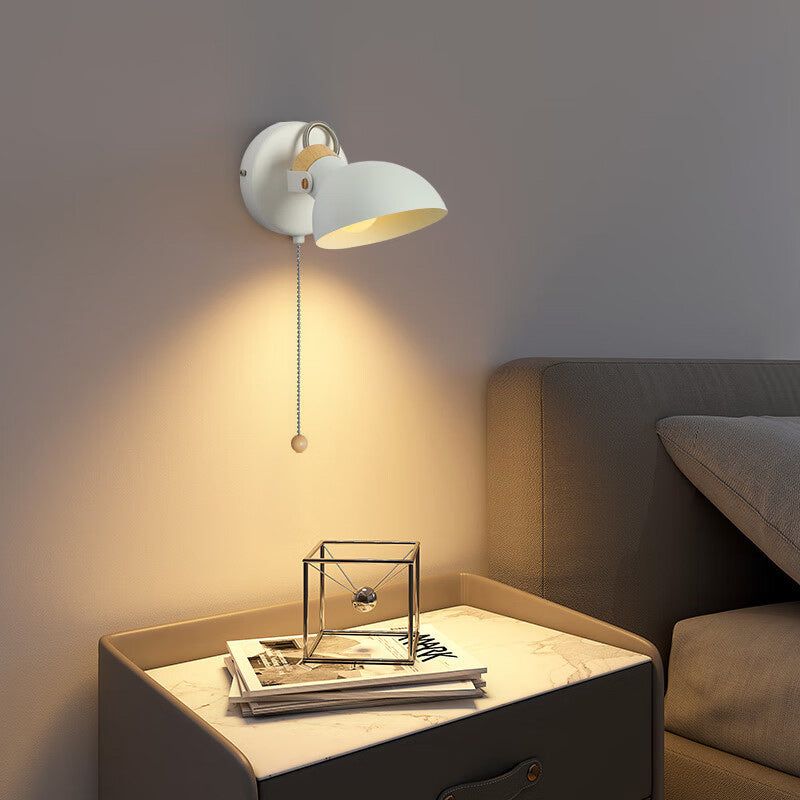 Rotatable Round Pull-wire Switch 1-Light Wall Sconce Lamp