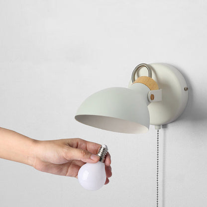 Rotatable Round Pull-wire Switch 1-Light Wall Sconce Lamp