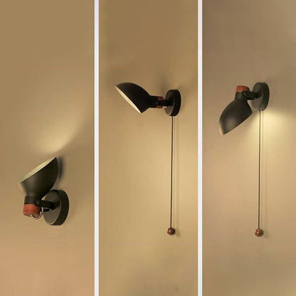 Rotatable Round Pull-wire Switch 1-Light Wall Sconce Lamp