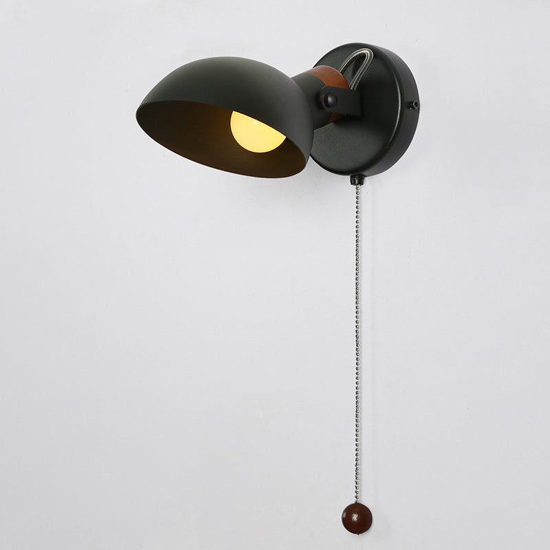 Rotatable Round Pull-wire Switch 1-Light Wall Sconce Lamp