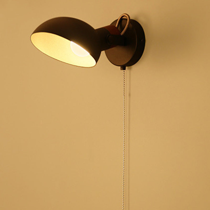 Rotatable Round Pull-wire Switch 1-Light Wall Sconce Lamp