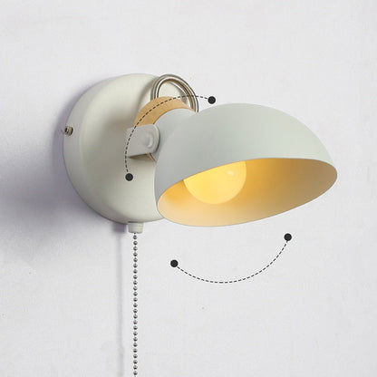 Rotatable Round Pull-wire Switch 1-Light Wall Sconce Lamp