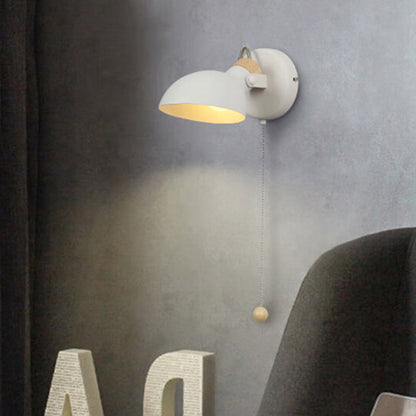 Rotatable Round Pull-wire Switch 1-Light Wall Sconce Lamp