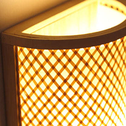 Japanese Semicircle Cylinder 2-Light Wall Sconce Lamp