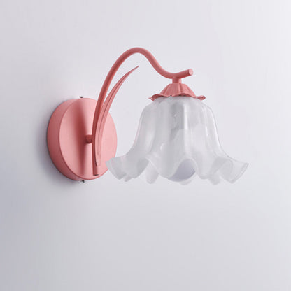 French Flower Iron Acrylic 1-Light Wall Sconce Lamp