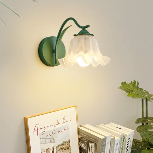 French Flower Iron Acrylic 1-Light Wall Sconce Lamp