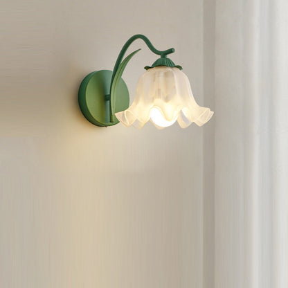 French Flower Iron Acrylic 1-Light Wall Sconce Lamp