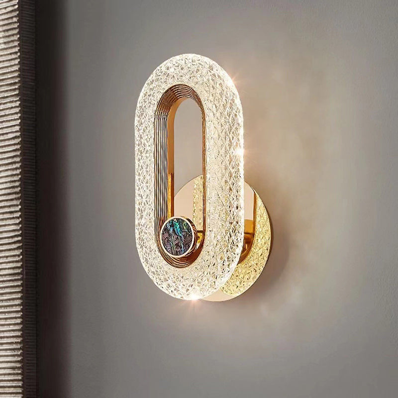 Luxury Aluminum Acrylic Elliptical LED Wall Sconce Lamp