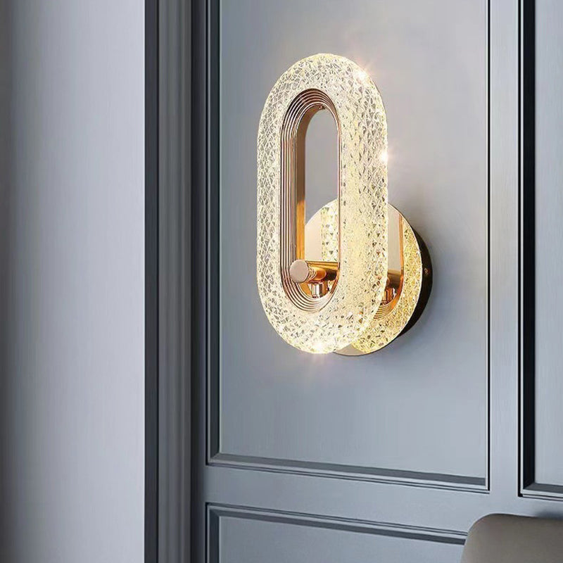 Luxury Aluminum Acrylic Elliptical LED Wall Sconce Lamp