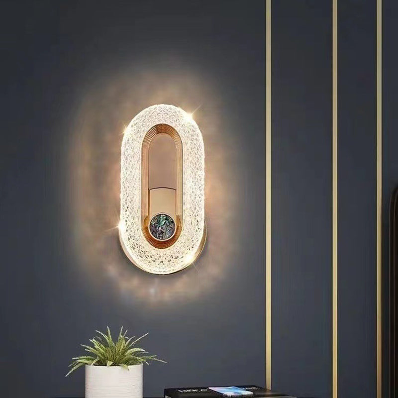 Luxury Aluminum Acrylic Elliptical LED Wall Sconce Lamp