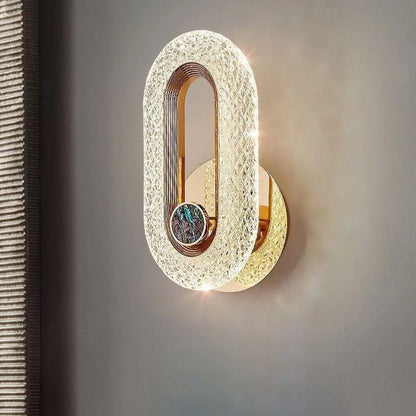 Luxury Aluminum Acrylic Elliptical LED Wall Sconce Lamp