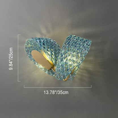Luxury Copper Glass Flake Floral 2/3 Light Wall Sconce Lamp