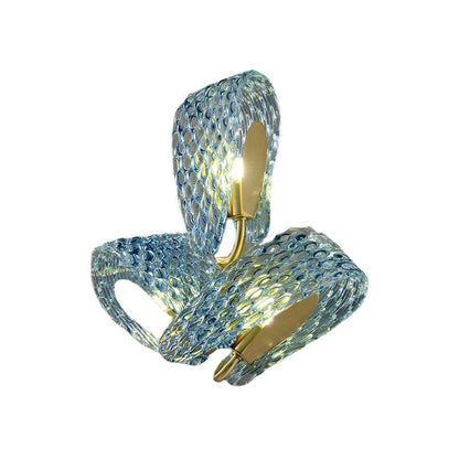 Luxury Copper Glass Flake Floral 2/3 Light Wall Sconce Lamp