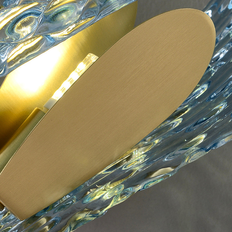 Luxury Copper Glass Flake Floral 2/3 Light Wall Sconce Lamp