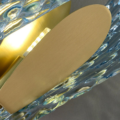 Luxury Copper Glass Flake Floral 2/3 Light Wall Sconce Lamp