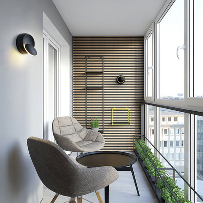 Nordic Iron Round Eclipse Rotatable LED Wall Sconce Lamp