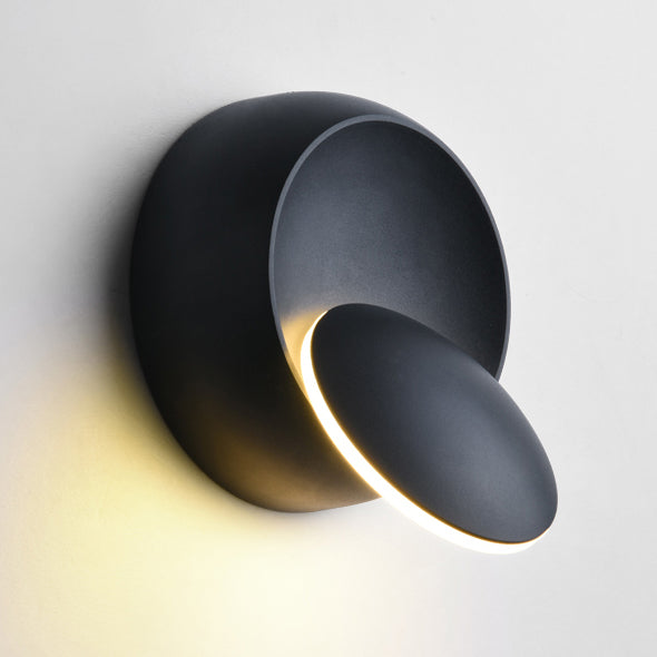 Nordic Iron Round Eclipse Rotatable LED Wall Sconce Lamp