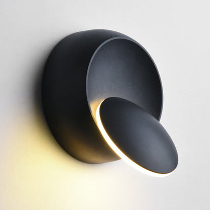 Nordic Iron Round Eclipse Rotatable LED Wall Sconce Lamp