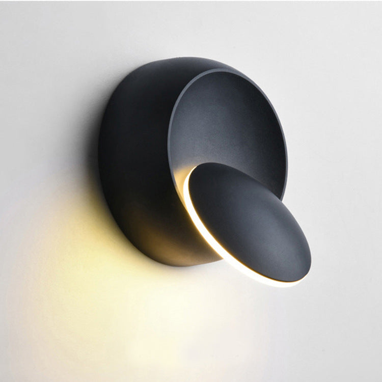 Nordic Iron Round Eclipse Rotatable LED Wall Sconce Lamp