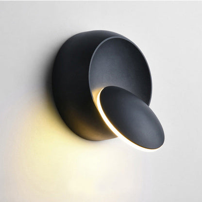 Nordic Iron Round Eclipse Rotatable LED Wall Sconce Lamp
