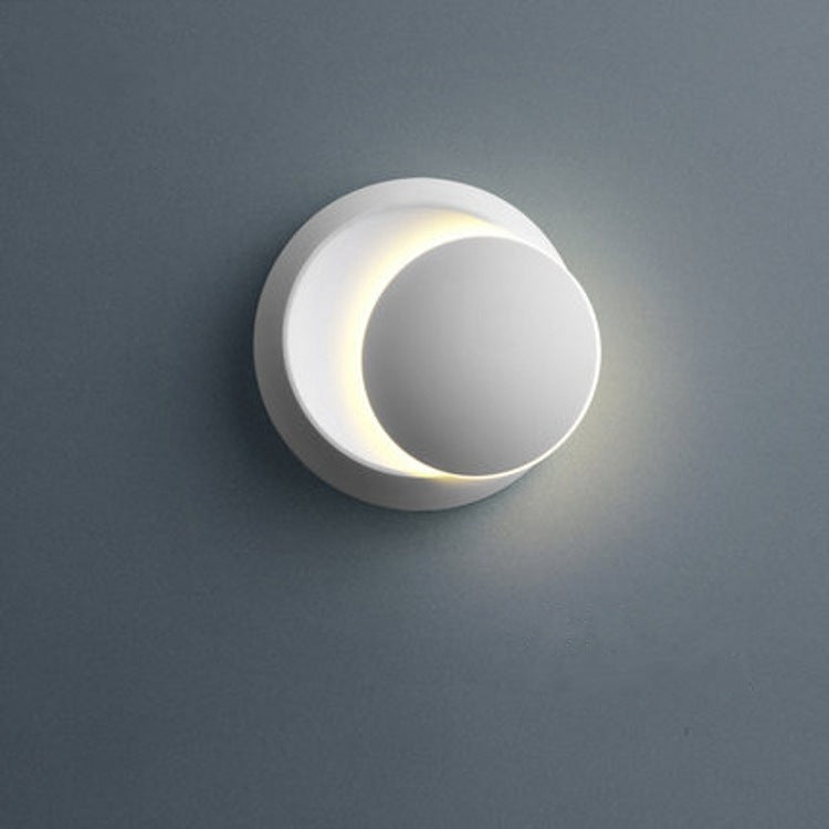 Nordic Iron Round Eclipse Rotatable LED Wall Sconce Lamp