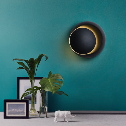 Nordic Iron Round Eclipse Rotatable LED Wall Sconce Lamp