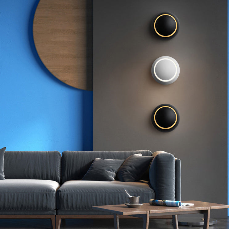 Nordic Iron Round Eclipse Rotatable LED Wall Sconce Lamp