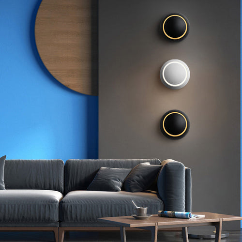 Nordic Iron Round Eclipse Rotatable LED Wall Sconce Lamp