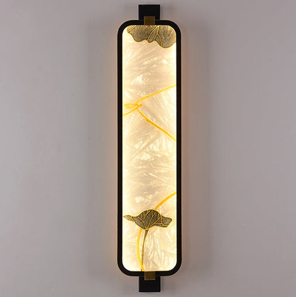 Chinese Rectangular Enamel Carving LED Wall Sconce Lamp