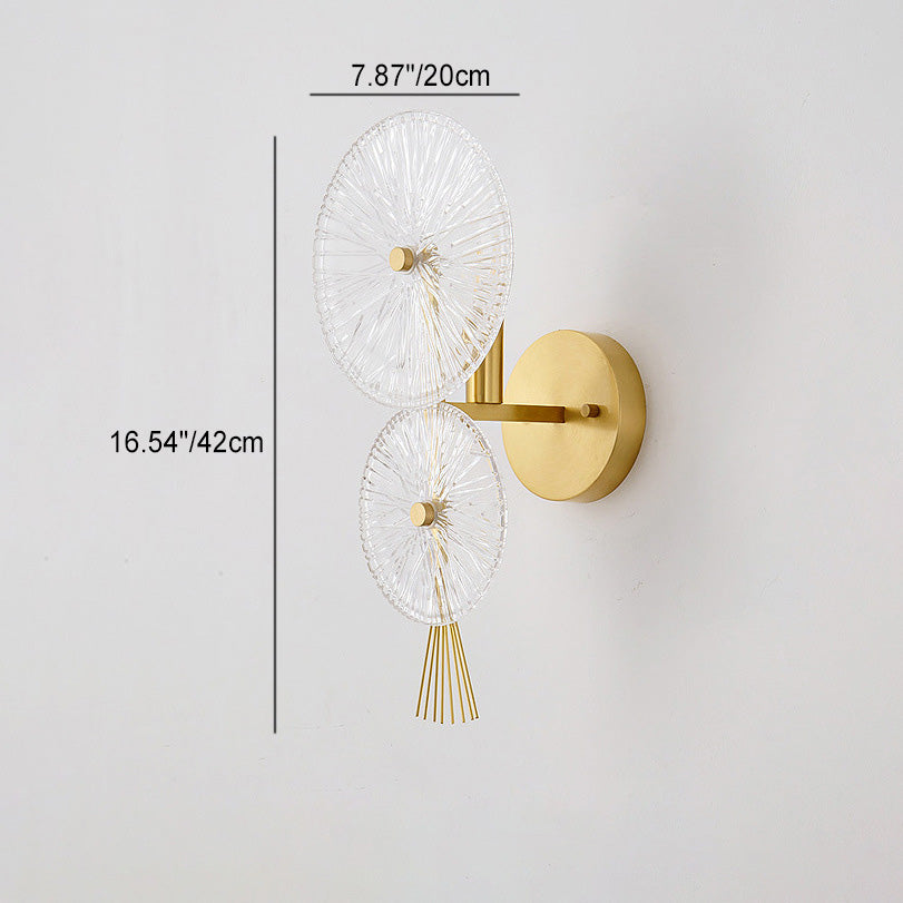 Mid-century Glass Round Streak 1-Light Wall Sconce Lamp