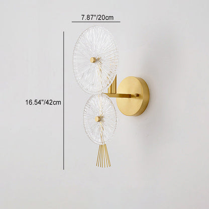 Mid-century Glass Round Streak 1-Light Wall Sconce Lamp