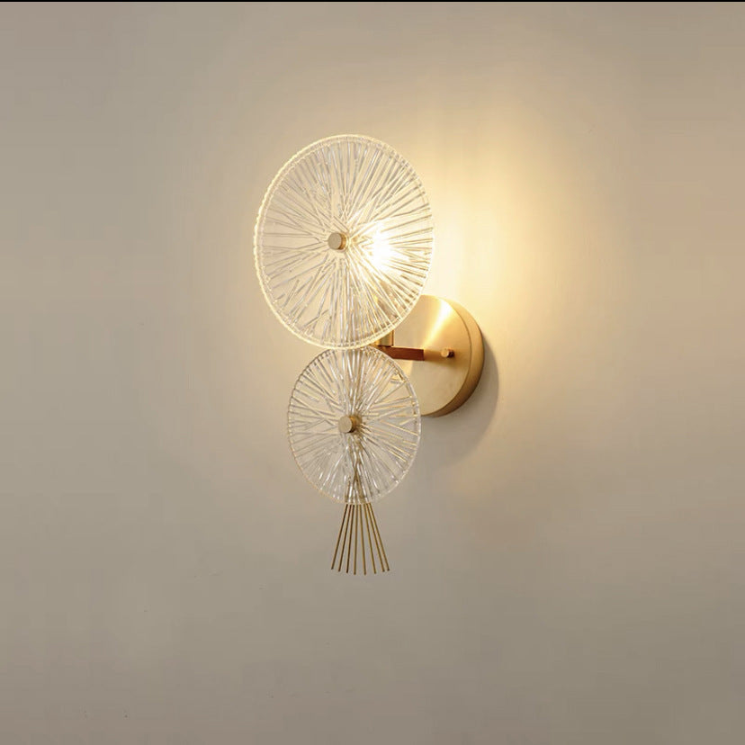 Mid-century Glass Round Streak 1-Light Wall Sconce Lamp