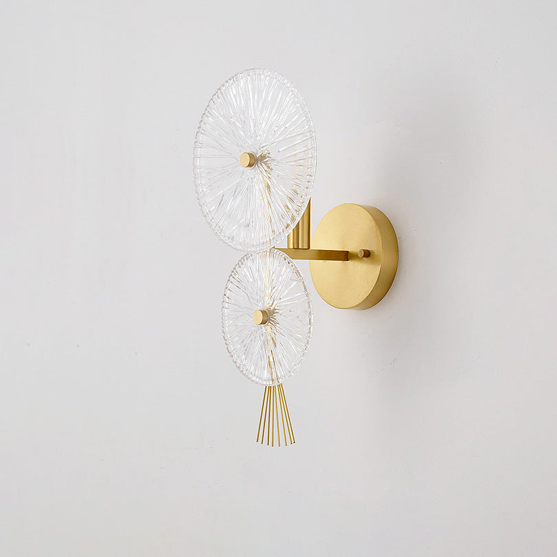 Mid-century Glass Round Streak 1-Light Wall Sconce Lamp