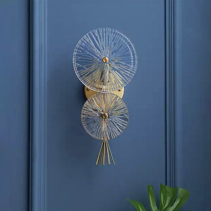 Mid-century Glass Round Streak 1-Light Wall Sconce Lamp