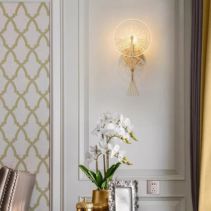 Mid-century Glass Round Streak 1-Light Wall Sconce Lamp