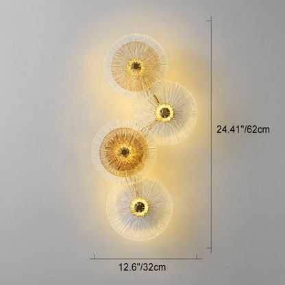 Mid-century Round Streak Lotus Leaf LED Wall Sconce Lamp