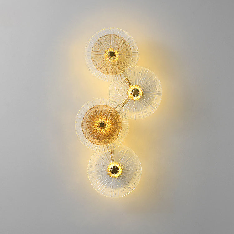 Mid-century Round Streak Lotus Leaf LED Wall Sconce Lamp