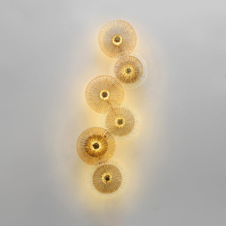 Mid-century Round Streak Lotus Leaf LED Wall Sconce Lamp